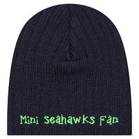 Bonnet en tricot mini pour bébé New Era College Navy Seattle Seahawks