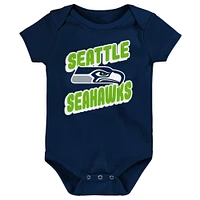 Infant Seattle Seahawks Play Day Three-Pack Bodysuit Set