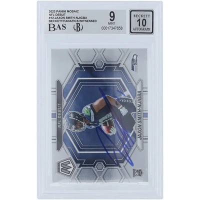 Jaxon Smith-Njigba Seattle Seahawks Autographed 2023 Panini Mosaic NFL Debut #ND-12 Beckett Fanatics Witnessed Authenticated 9/10 Rookie Card 