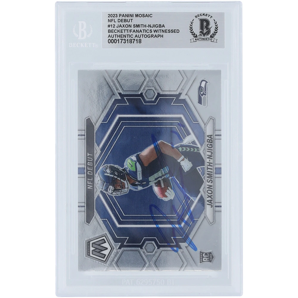 Jaxon Smith-Njigba Seattle Seahawks Autographed 2023 Panini Mosaic NFL Debut #ND-12 Beckett Fanatics Witnessed Authenticated Rookie Card 