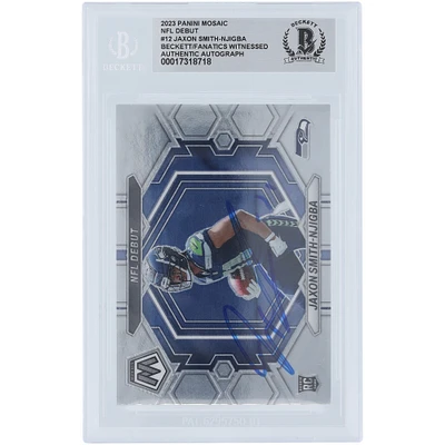Jaxon Smith-Njigba Seattle Seahawks Autographed 2023 Panini Mosaic NFL Debut #ND-12 Beckett Fanatics Witnessed Authenticated Rookie Card 