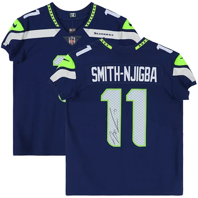 Maillot Nike Elite bleu marine dédicacé par Jaxon Smith-Njigba des Seattle Seahawks