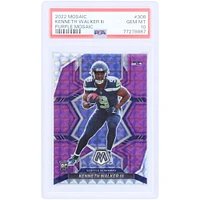 Carte Panini Mosaic Purple Mosaic n° 308 n° 21/49 de Kenneth Walker, Seattle Seahawks 2022, authentifiée PSA 10 Rookie