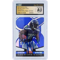 Carte autographiée Panini Donruss Elite Aspirations 2014 #86 #/76 CGC Fanatics Witnessed Authenticated Auto 10 de Marshawn Lynch des Seattle Seahawks