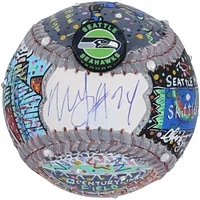 Marshawn Lynch Seattle Seahawks Autographed Baseball - Art by Charles Fazzino - RG13310408