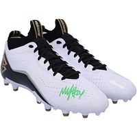 Chaussures de football dédicacées Beast Mode B.T.A Elite noires, blanches et dorées de Marshawn Lynch Seattle Seahawks - Signées en vert - Édition limitée #1/1