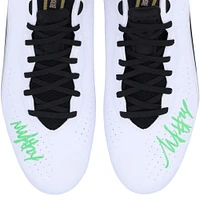 Chaussures de football dédicacées Beast Mode B.T.A Elite noires, blanches et dorées de Marshawn Lynch Seattle Seahawks - Signées en vert - Édition limitée #1/1
