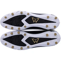Chaussures de football dédicacées Beast Mode B.T.A Elite noires, blanches et dorées de Marshawn Lynch Seattle Seahawks - Signées en vert - Édition limitée #1/1