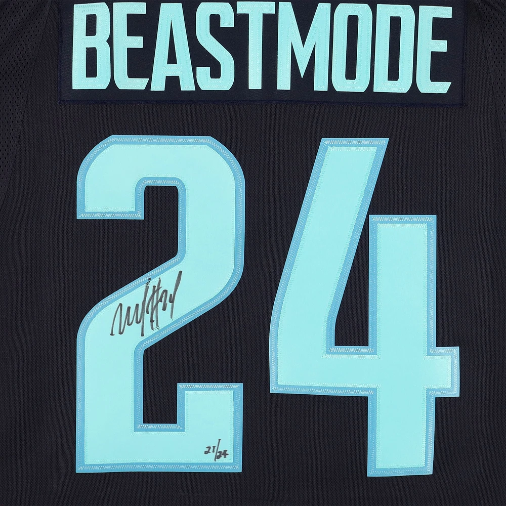 Marshawn Lynch Seattle Seahawks Autographed Navy "Beast Mode" adidas Seattle Kraken Jersey - Limited Edition of 24