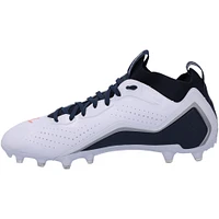 Chaussures de football dédicacées bleu marine, blanc et argent Beast Mode B.T.A Elite des Seattle Seahawks par Marshawn Lynch