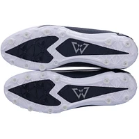 Chaussures de football dédicacées bleu marine, blanc et argent Beast Mode B.T.A Elite des Seattle Seahawks par Marshawn Lynch