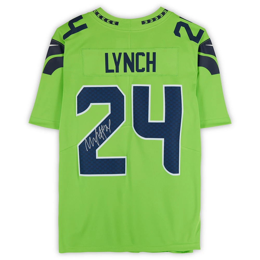 Marshawn Lynch Seattle Seahawks Autographed Nike Green Limited Jersey