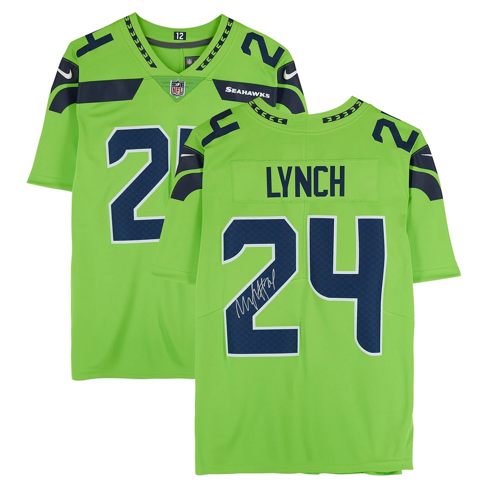 Marshawn Lynch Seattle Seahawks Autographed Nike Green Limited Jersey