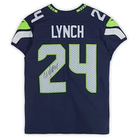 Marshawn Lynch Seattle Seahawks Autographed Nike Navy Elite Jersey