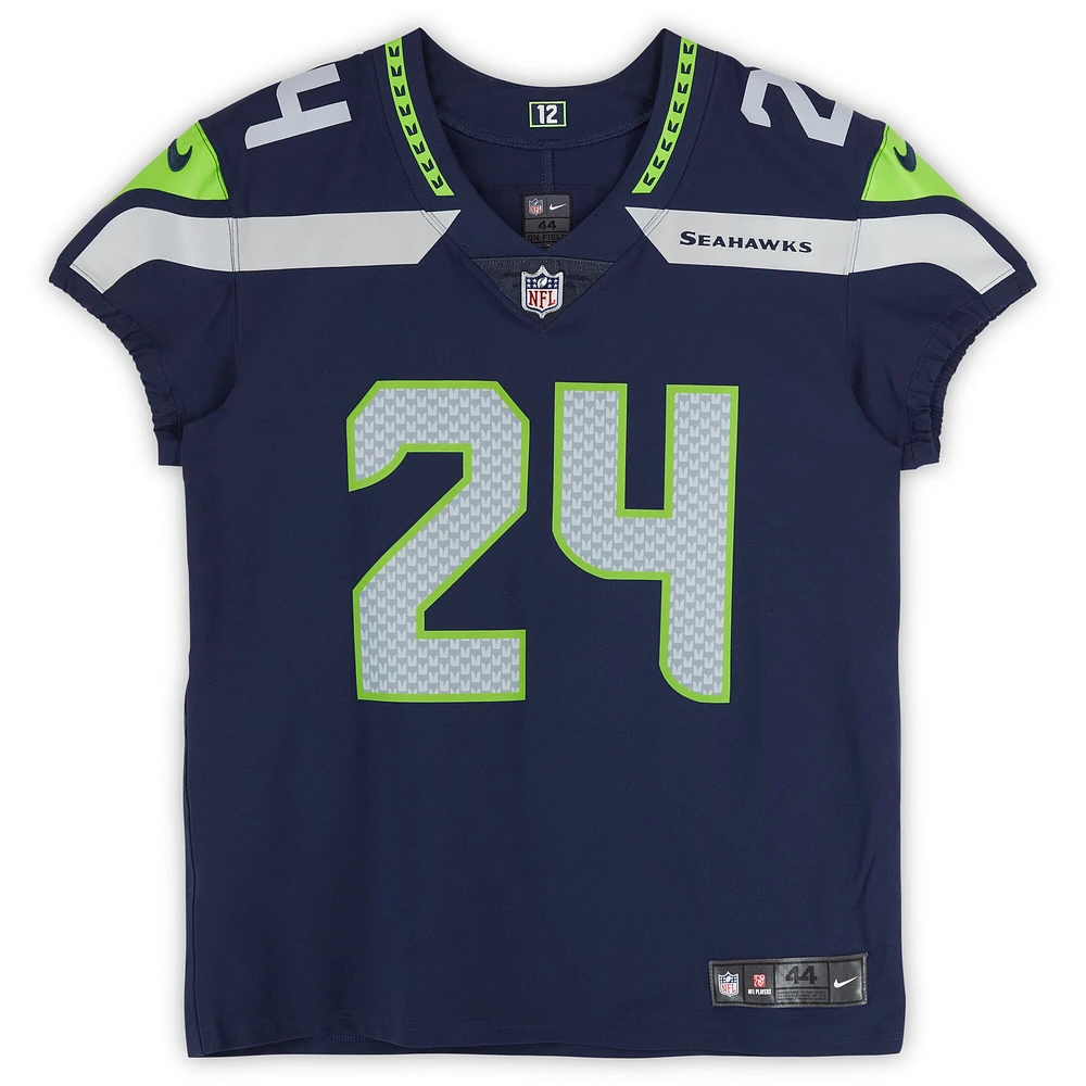 Marshawn Lynch Seattle Seahawks Autographed Nike Navy Elite Jersey