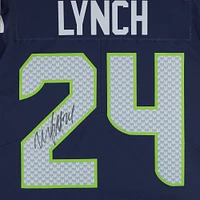 Marshawn Lynch Seattle Seahawks Autographed Nike Navy Elite Jersey