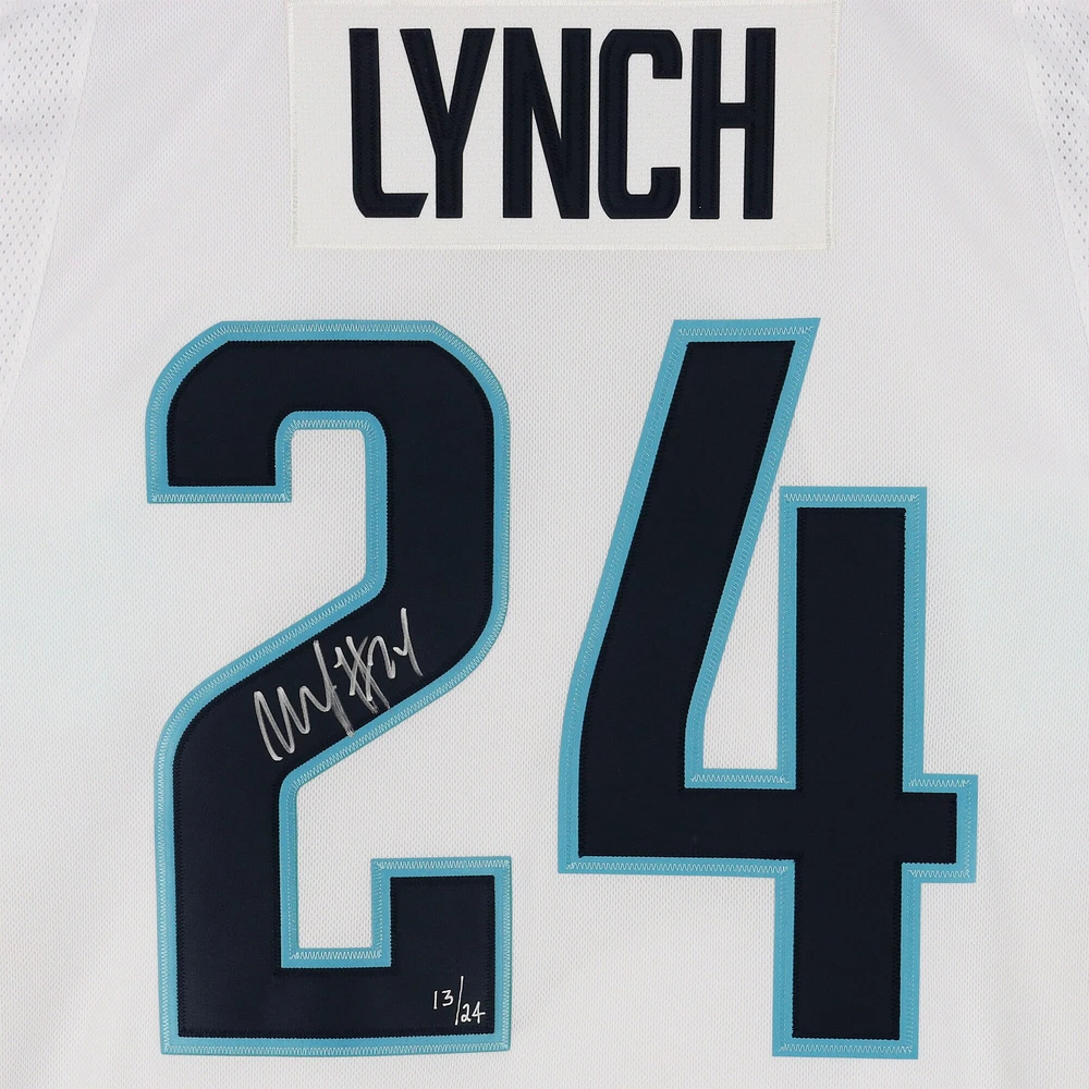 Maillot adidas Seattle Kraken blanc autographié par Marshawn Lynch des Seattle Seahawks - Édition limitée à 24 exemplaires