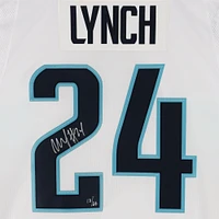Maillot adidas Seattle Kraken blanc autographié par Marshawn Lynch des Seattle Seahawks - Édition limitée à 24 exemplaires