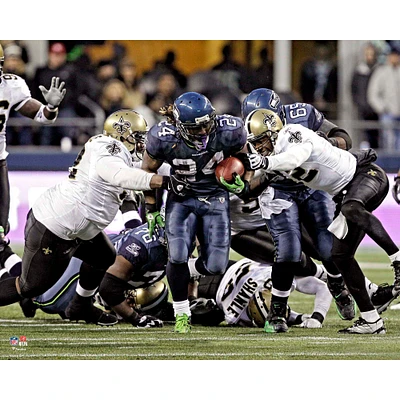 Marshawn Lynch Seattle Seahawks Unsigned NFC Wild Card Run Photograph