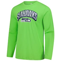 Men's Fanatics  Neon Green Seattle Seahawks Long Sleeve T-Shirt