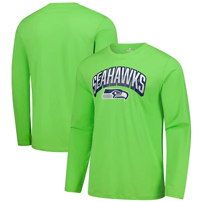 Men's Fanatics  Neon Green Seattle Seahawks Long Sleeve T-Shirt