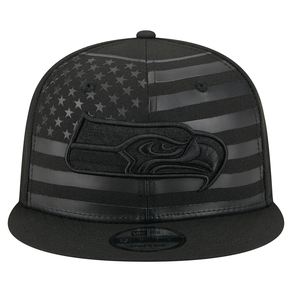 Casquette Snapback Independent 9FIFTY noire New Era pour homme des Seattle Seahawks