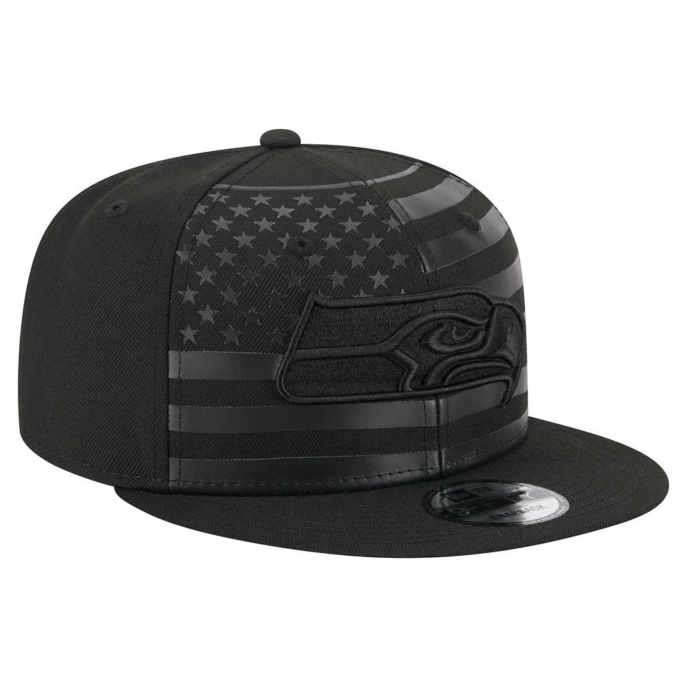Casquette Snapback Independent 9FIFTY noire New Era pour homme des Seattle Seahawks