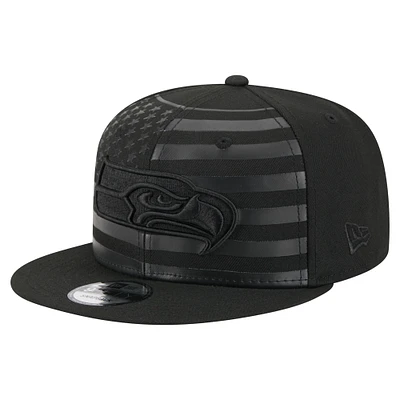 Casquette Snapback Independent 9FIFTY noire New Era pour homme des Seattle Seahawks