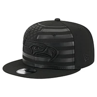 Casquette Snapback Independent 9FIFTY noire New Era pour homme des Seattle Seahawks