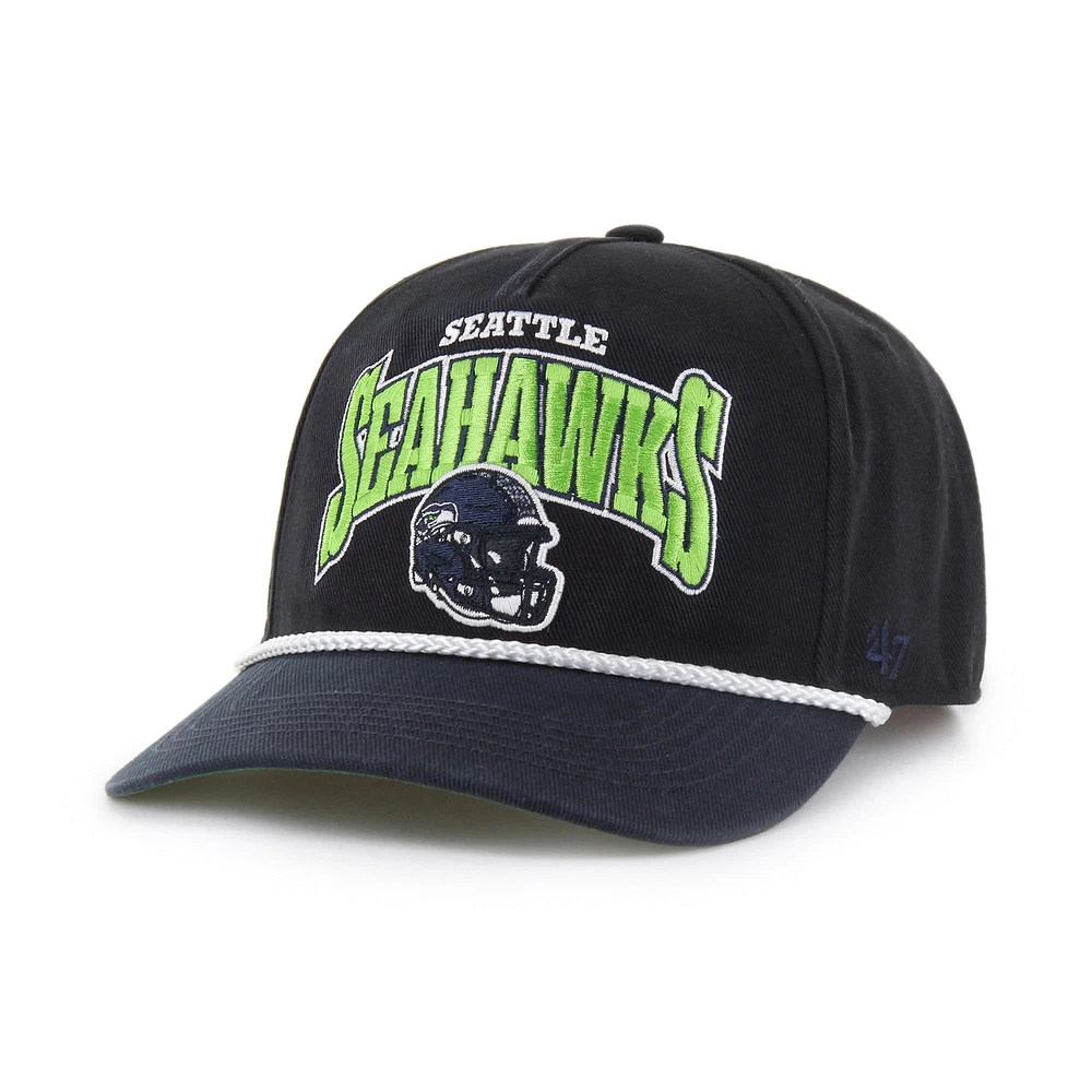 Casquette ajustable Palermo Hitch '47 noire/bleu marine pour homme des Seattle Seahawks