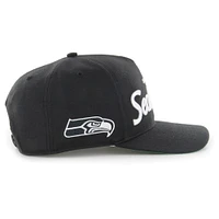 Casquette ajustable décontractée Attitude Hitch '47 noire pour homme des Seattle Seahawks