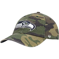 Men's '47 Camo Seattle Seahawks Woodland Clean Up Adjustable Hat