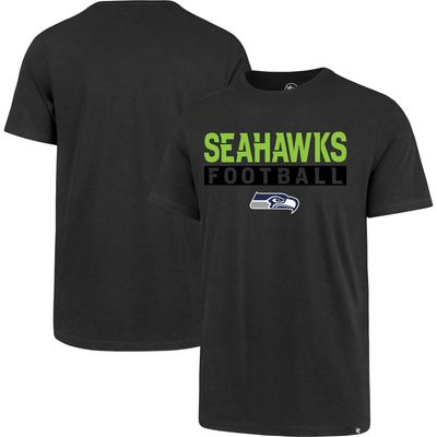 Men's '47 Charcoal Seattle Seahawks Dark Ops Super Rival - T-Shirt