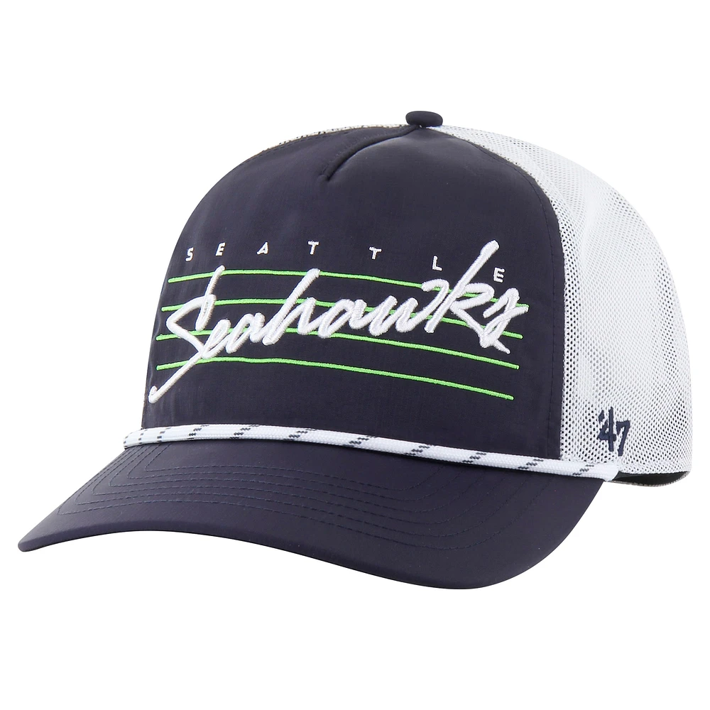 Casquette ajustable pour homme '47 College Navy/White Seattle Seahawks Downburst Relaxed Hitch Trucker