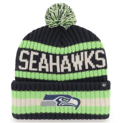 Seattle Seahawks '47 Bering Cuffed Knit Hat with Pom - College Navy