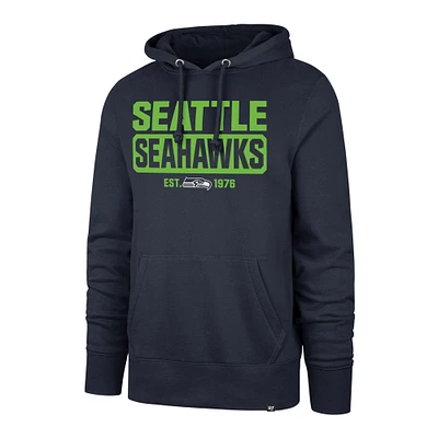 Men's '47 College Navy Seattle Seahawks Box Out Headline Pullover Hoodie