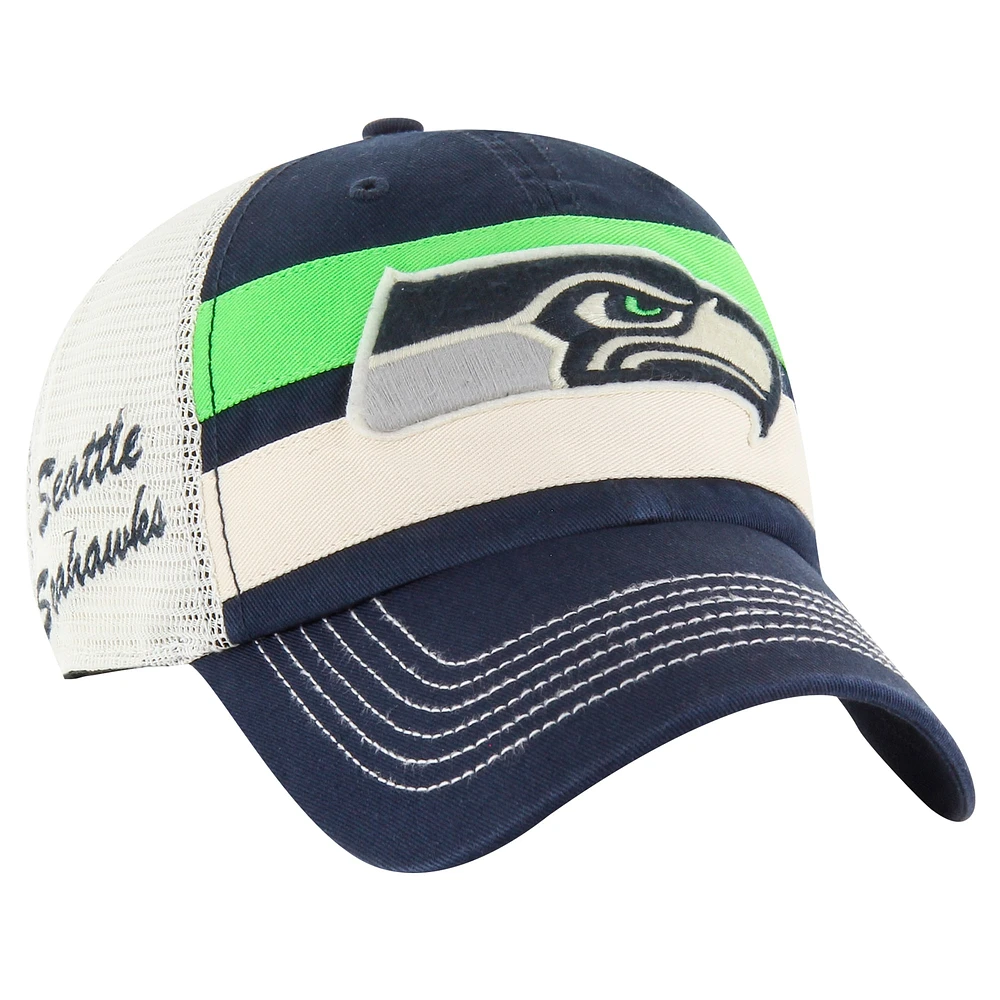 Casquette réglable '47 College Navy Seattle Seahawks Clubhouse Boon Clean-Up Trucker pour hommes