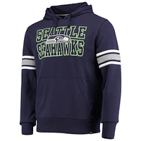 Men's '47 College Navy Seattle Seahawks Double Block Pullover Hoodie