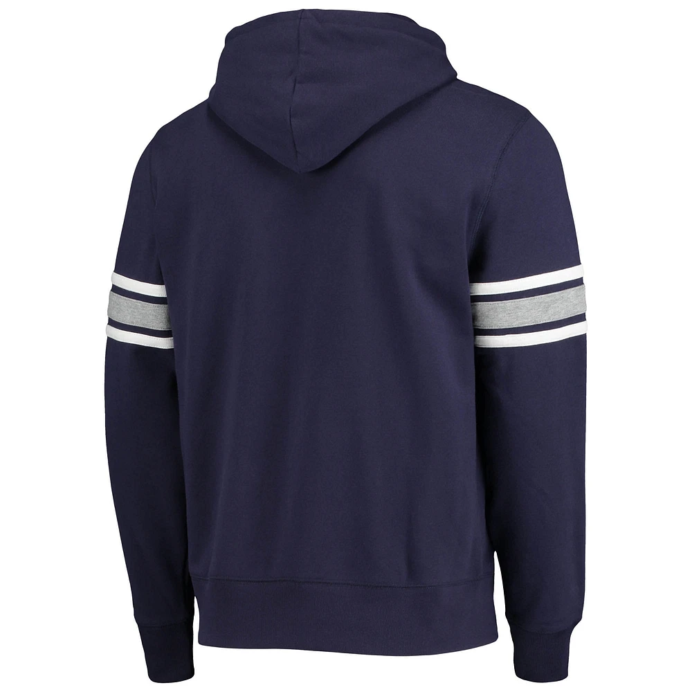 Men's '47 College Navy Seattle Seahawks Double Block Pullover Hoodie