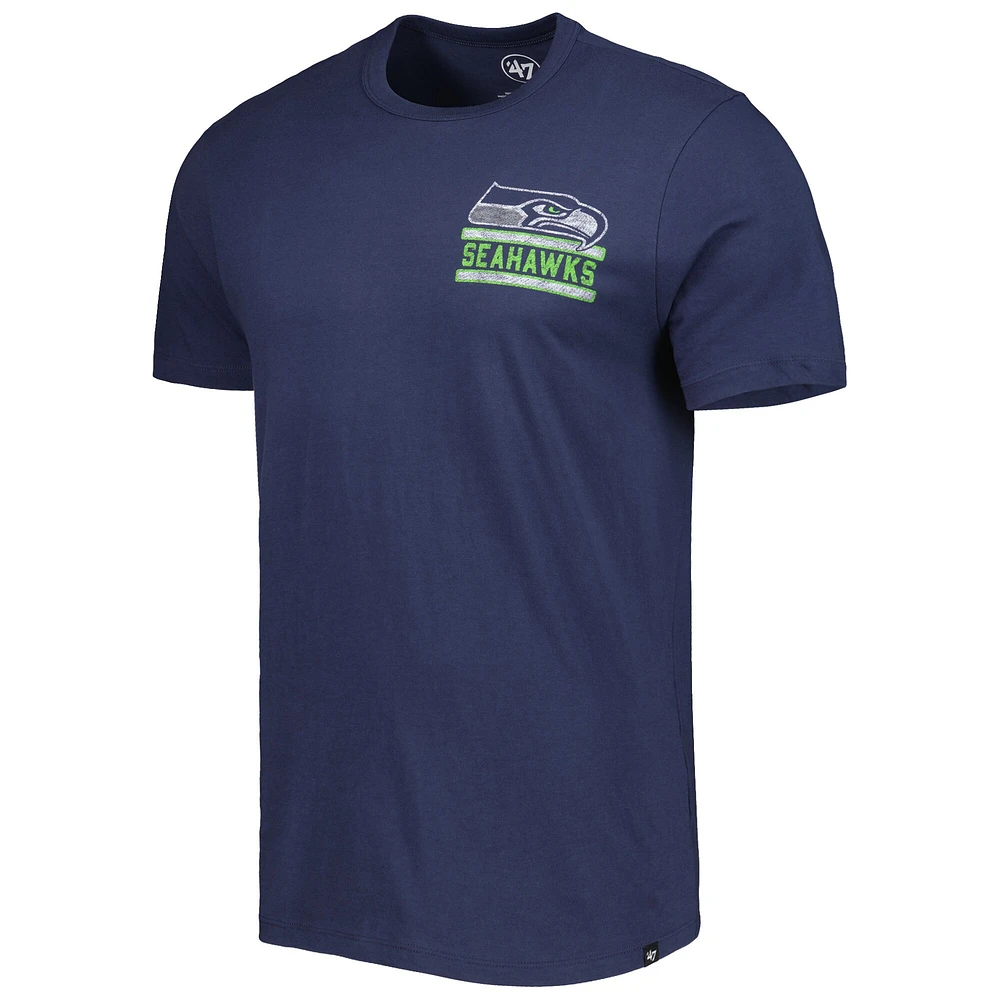 T-shirt '47 College Navy Seattle Seahawks Open Field Franklin pour homme