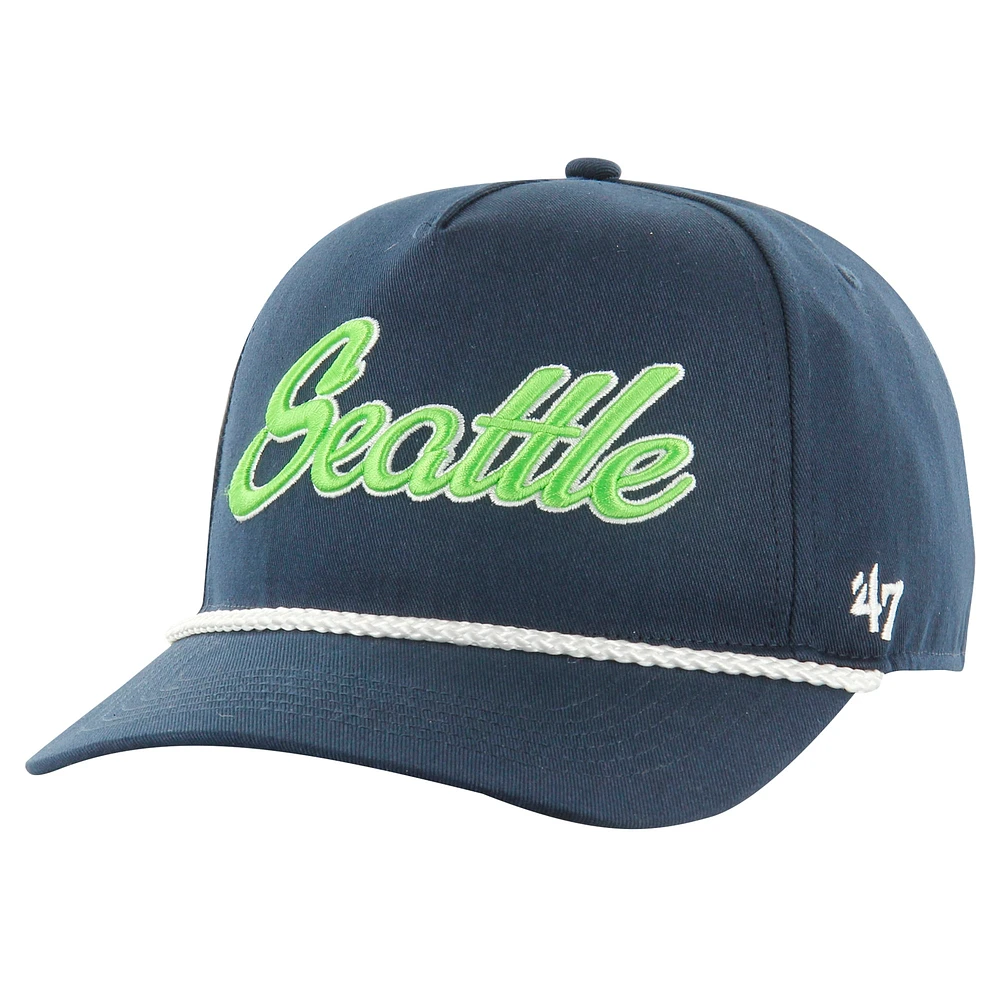 Men's '47 College Navy Seattle Seahawks Overhand Hitch Adjustable Hat