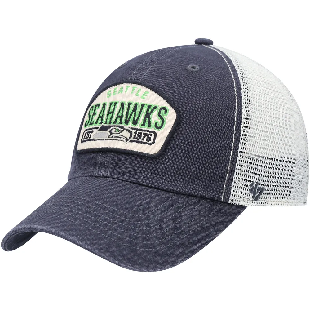 47 Brand Men's Navy, White Seattle Seahawks Trucker Snapback Hat