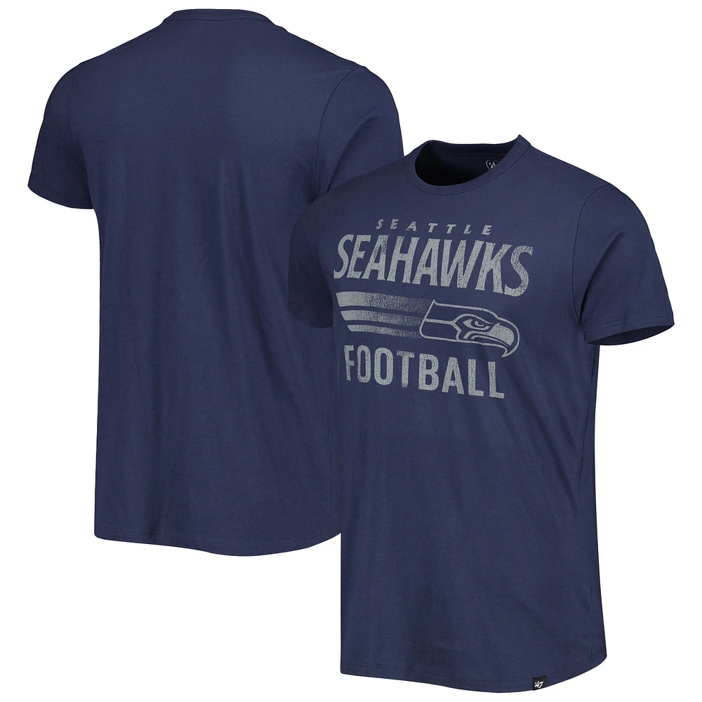 Men's '47 College Navy Seattle Seahawks Wordmark Rider Franklin T-Shirt