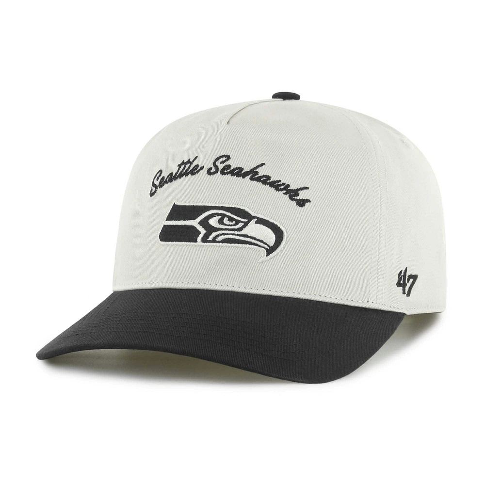 Men's '47 Cream/Black Seattle Seahawks Safe Bet Stable Hitch Adjustable Hat