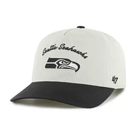 Men's '47 Cream/Black Seattle Seahawks Safe Bet Stable Hitch Adjustable Hat