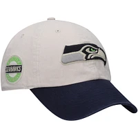 Men's '47 Cream/College Navy Seattle Seahawks Sidestep Clean Up Adjustable Hat