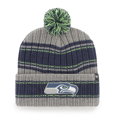 Men's '47  Graphite Seattle Seahawks Rexford Cuffed Knit Hat with Pom