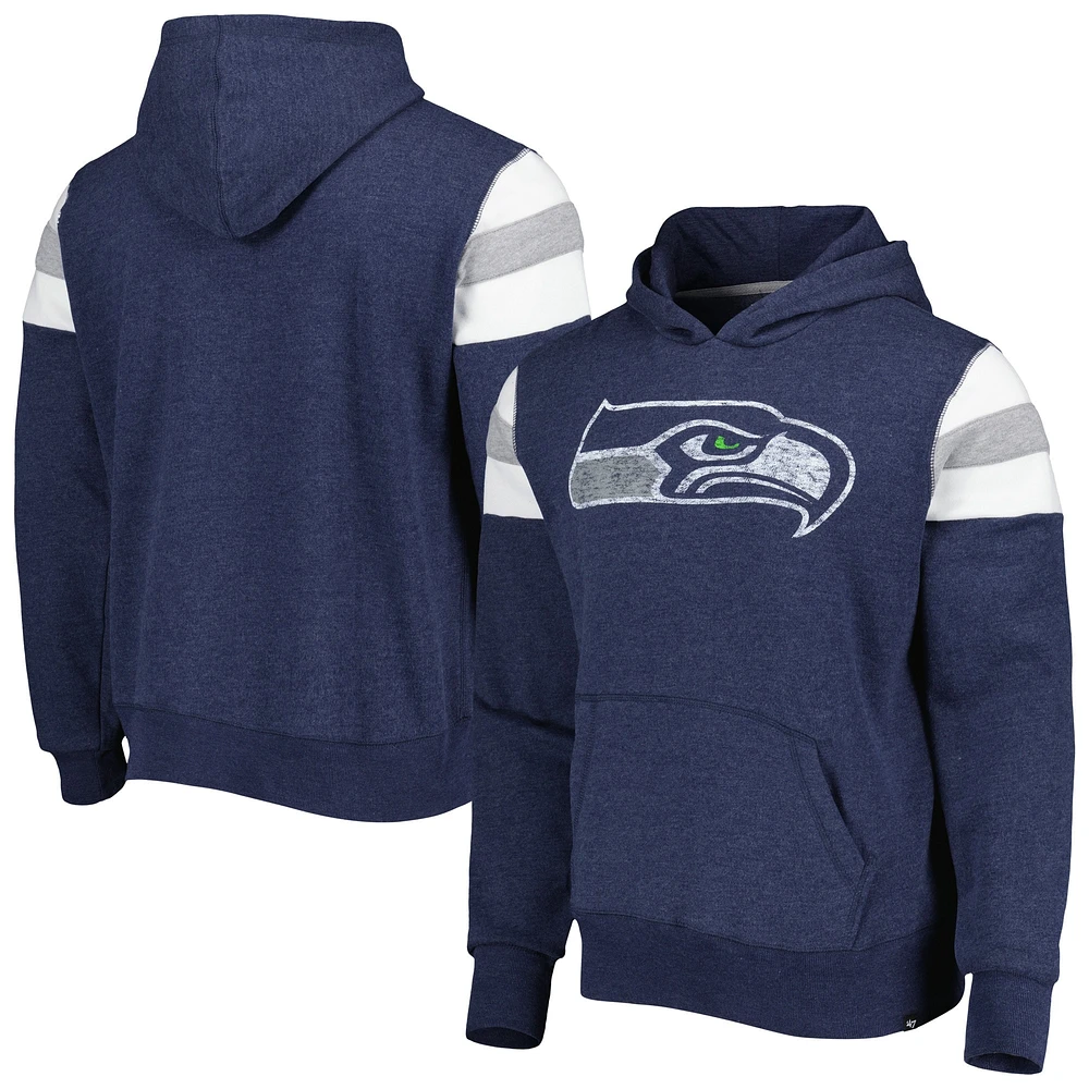 Men's '47 Heathered Blue Seattle Seahawks Premier Nico Pullover Hoodie