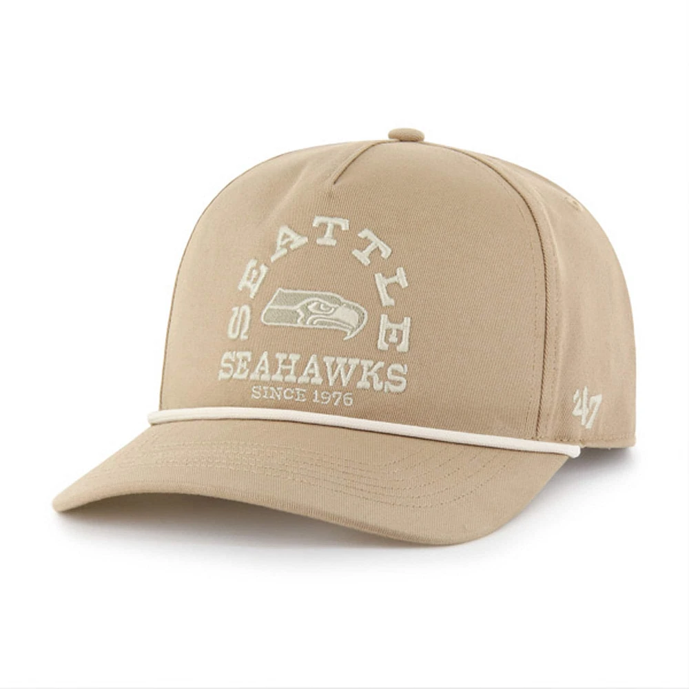 Men's '47 Khaki Seattle Seahawks Canyon Ranchero Hitch Adjustable Hat