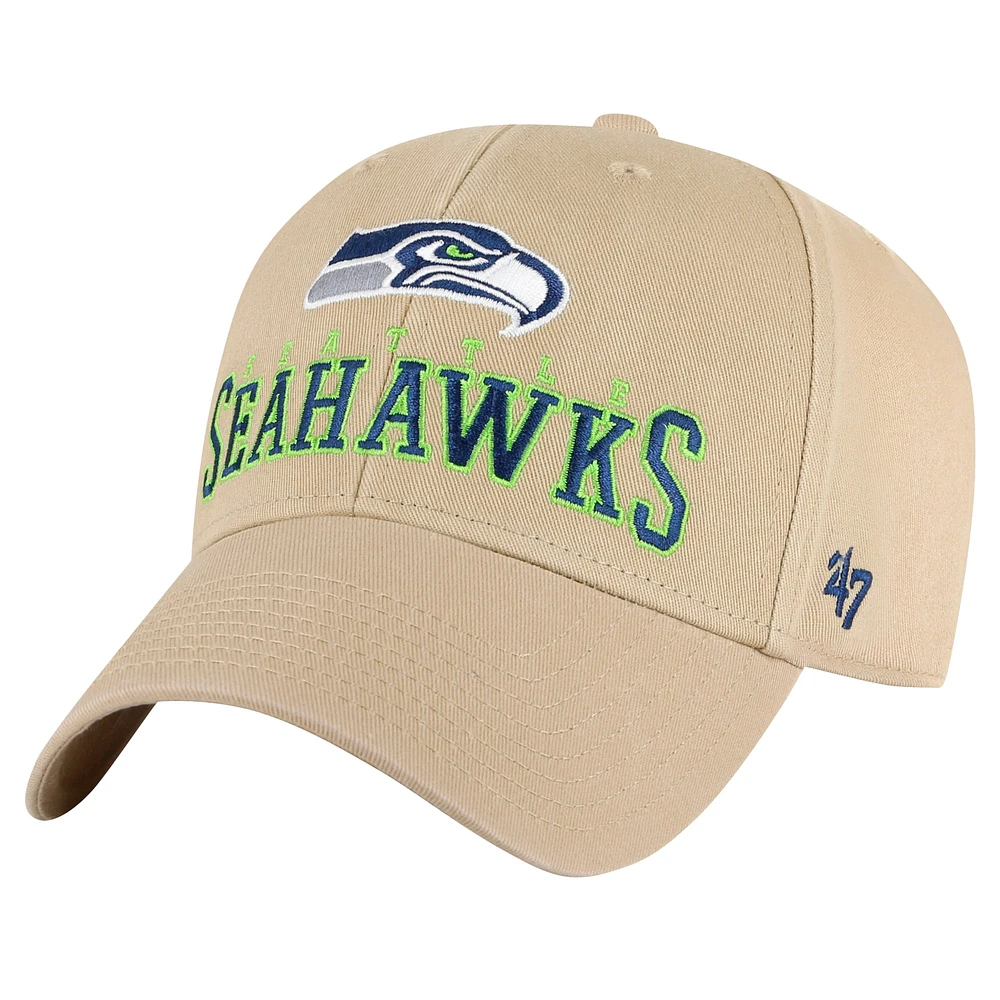 Casquette ajustable Powell MVP '47 kaki pour homme des Seattle Seahawks